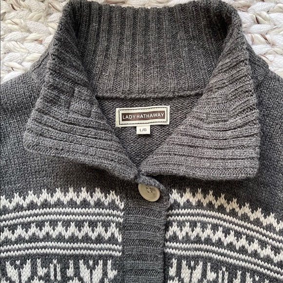 Lady Hathaway Fairisle Cardigan Sweater - Picture 3 of 5